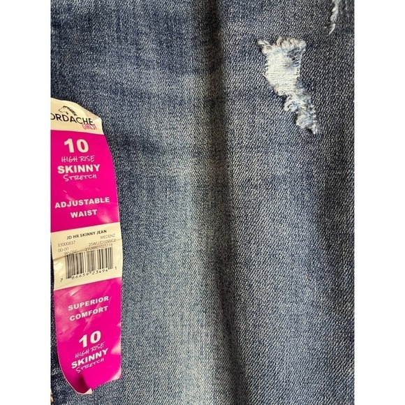 Jordache Skinny High Waisted Distressed Young Girl Denim Jean NWT - Picture 3 of 5